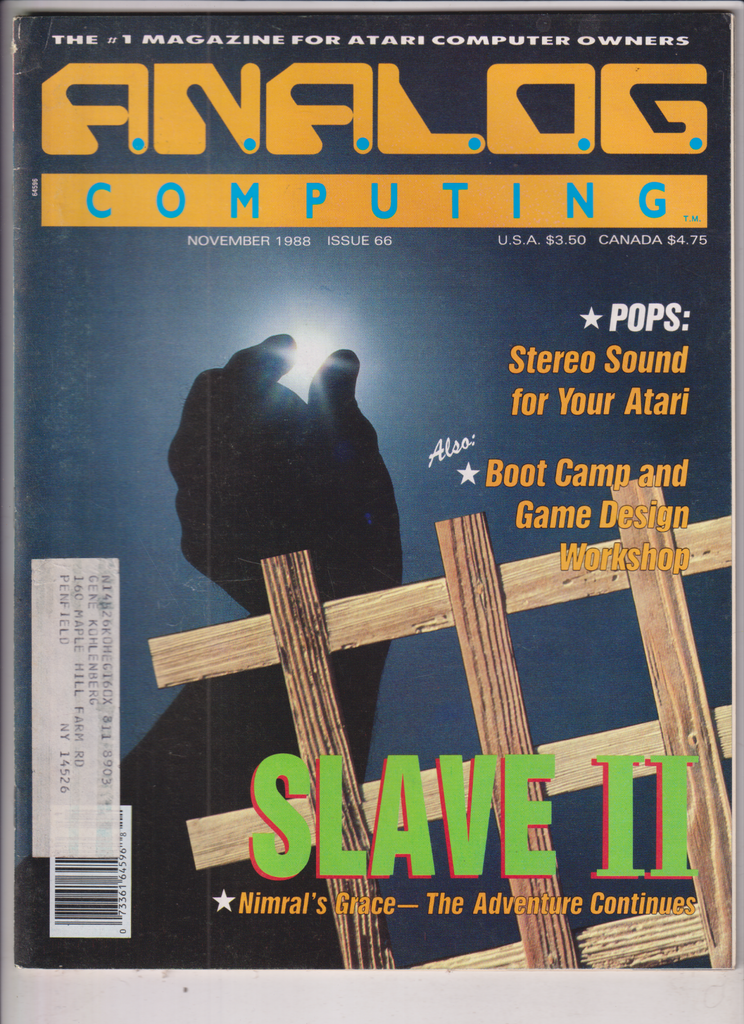 Analog Computing Stereo Sound & Slave II Game November 1988 010920nonr