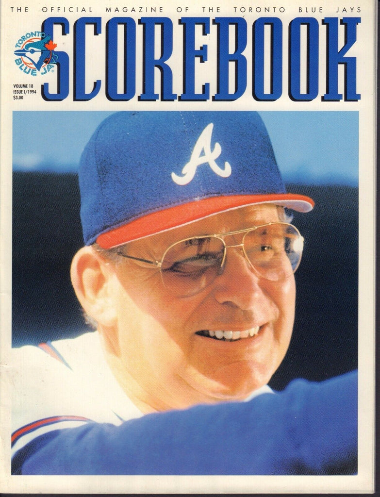 1994 Toronto Blue Jays Scorebook Magazine Bobby Cox 072917nonjhe