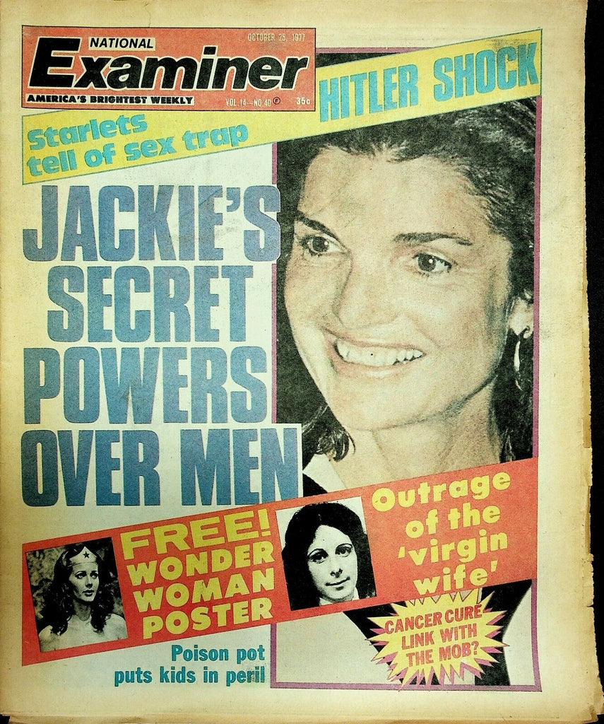 National Examiner October 25 1977 Jackie Kennedy JFK Lynda Carter 072820ame