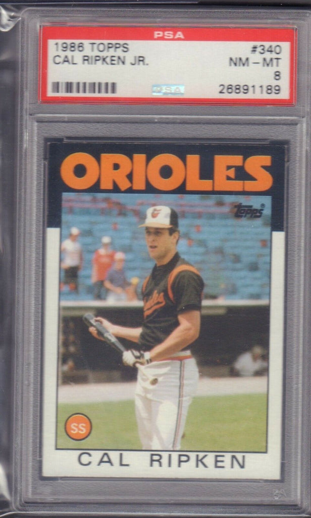 Cal Ripken Jr. Baltimore Orioles 1986 TOPPS #340 PSA 8 012419DBT3