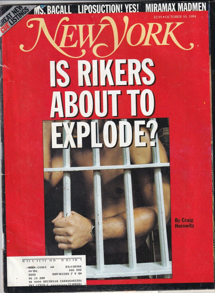 New York Magazine Is rikers About To Explode October 10, 1994 112719nonr