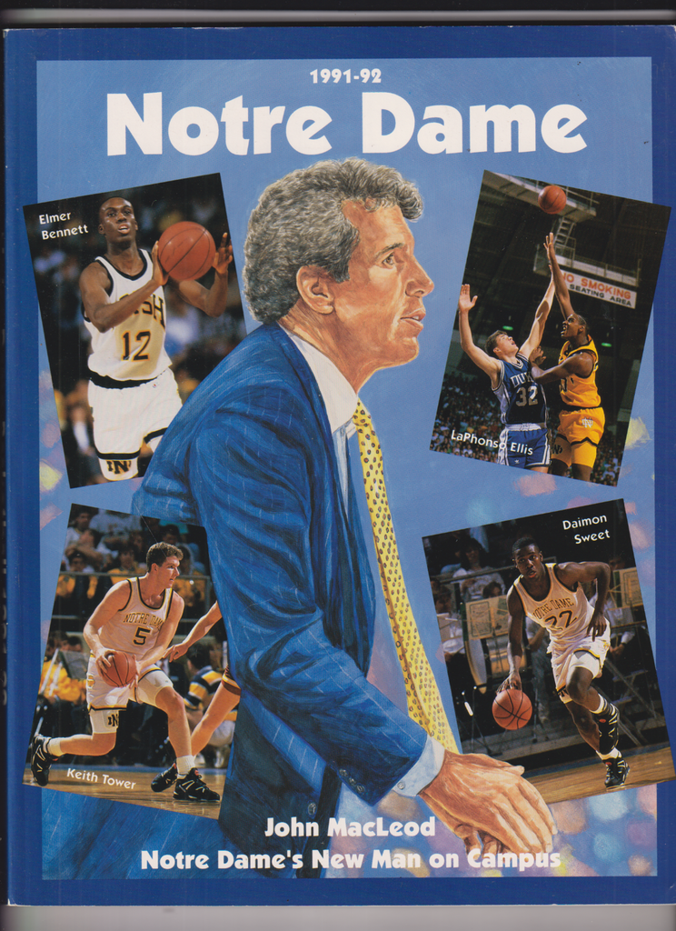 Notre Dame Basketball Magazine John MacLeod 1991-92 Elmer Bennett 012720nonr