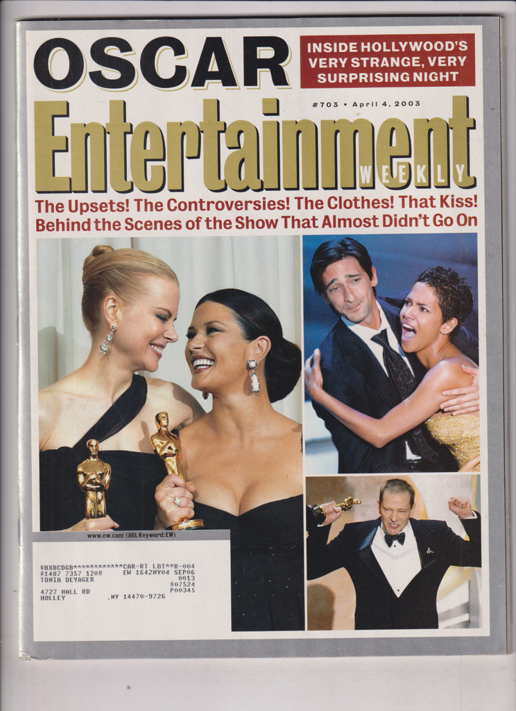 Entertainment Weekly Renee Zellweger Halle Berry April 4, 2003 011320nonr