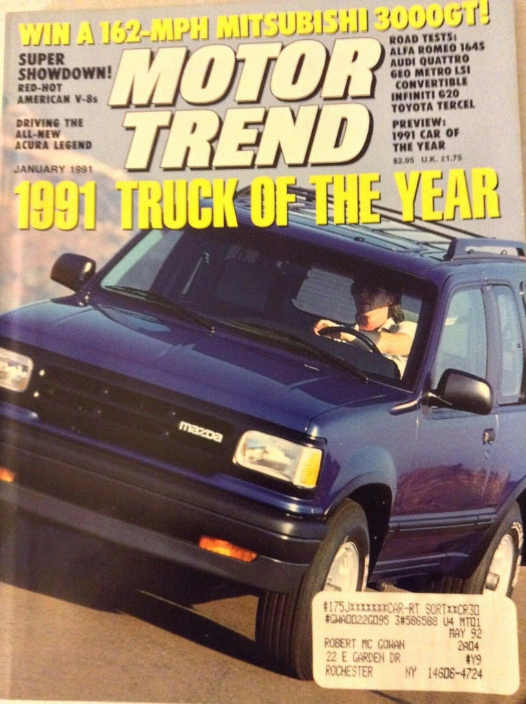 Motor Trend Magazine 1991 Truck Of The Year January 1991 081617nonrh3