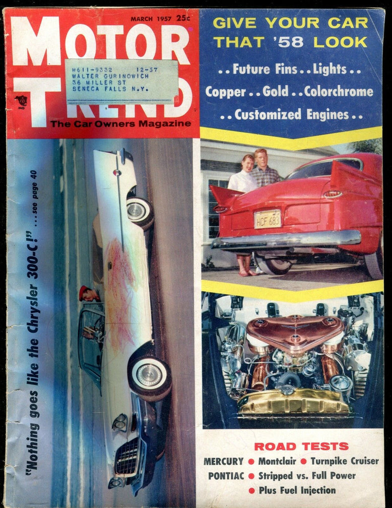 Motor Trend Magazine March 1957 Chrysler 300-C VG w/ML 011617jhe