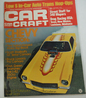 Car Craft Magazine Twin Turbocharged 454ci Big-Block January 1973 NO ML 081414R