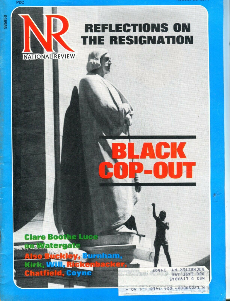 National Review Magazine August 30 1974 Clare Booth EX 050217nonjhe