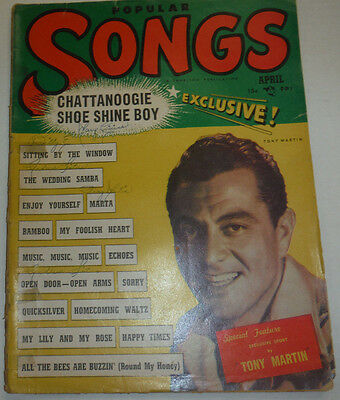 Popular Songs Magazine Tony Martin & Chattanoogie April 1950 120614R