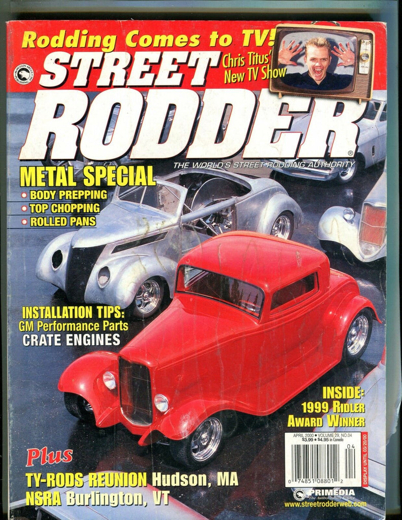 Street Rodder Magazine April 2000 Chris Titus VG No ML 042117nonjhe