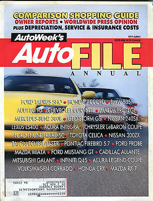 AutoWeek's Auto File Annual 1991 Edition EX 020916jhe