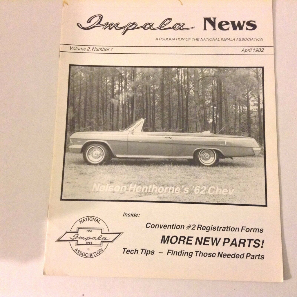 Impala News Magazine Nelson Henthorne's '62 Chev April 1982 052117nonrh