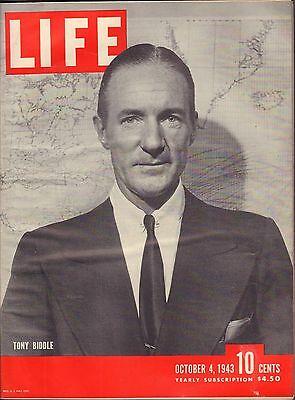 Life Magazine October 4 1943 Birthday Tony Biddle VG 050216DBE2