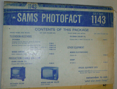 Sams Photofact Magazine Sylvania & Wards Airline No.1143 December 1970 030315r2