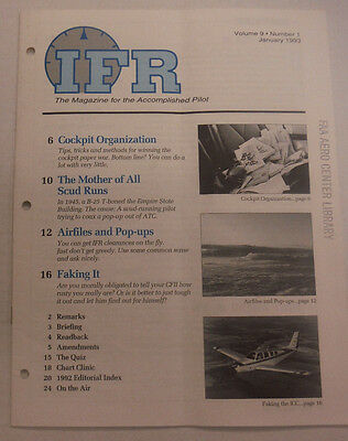 IFR Pilot Magazine Cockpit Organization Scud Runs January 1993 FAL 061815R