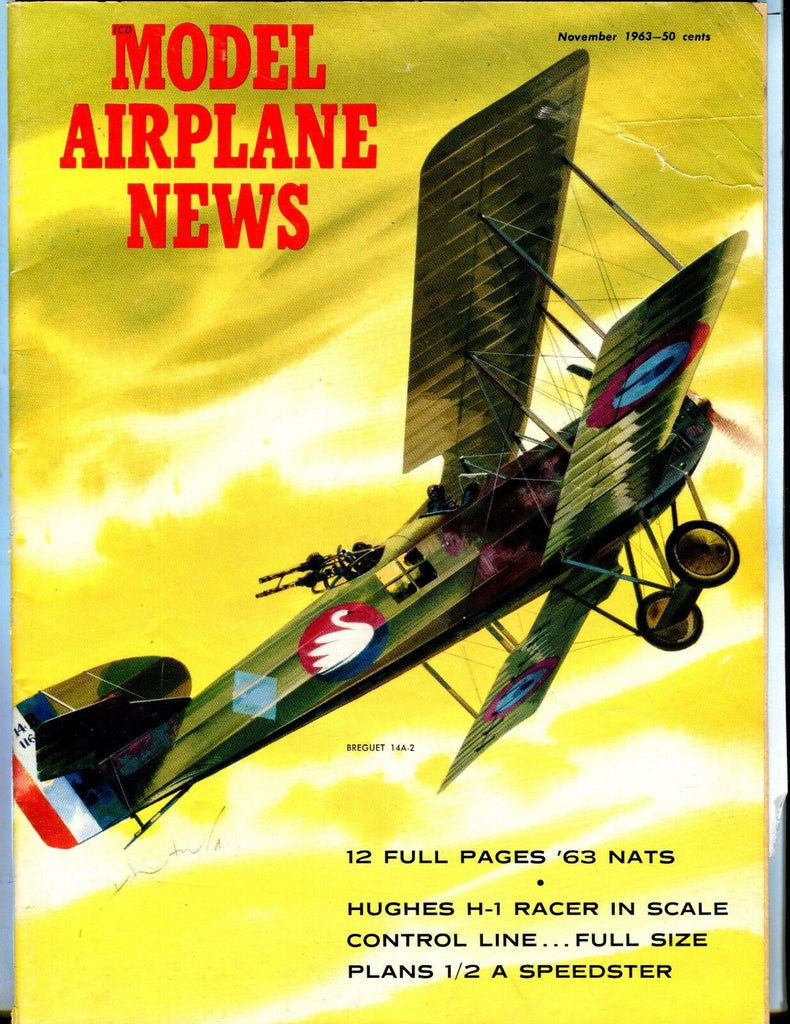 Model Airplane News Magazine November 1963 Breguet 14A-2 GD 041317nonjhe