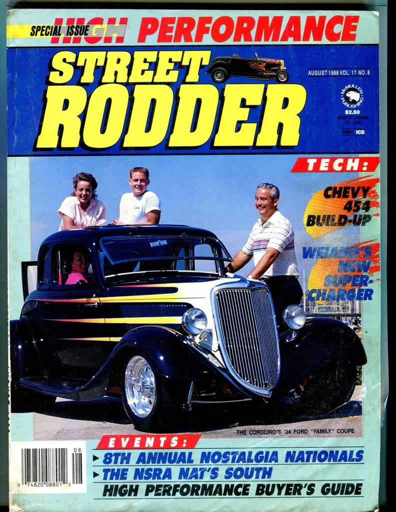 Street Rodder Magazine August 1988 Chevy 454 Build-Up VG No ML 042517nonjhe