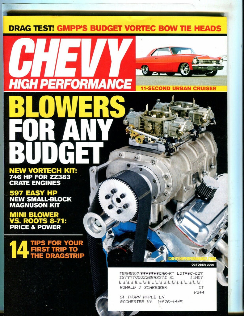 Chevy High Performance Magazine October 2006 Blowers EX w/ML 050517nonjhe