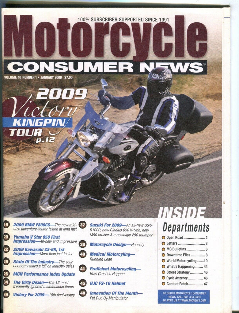 Motorcycle Consumer News Magazine January 2009 EX No ML 042917nonjhe