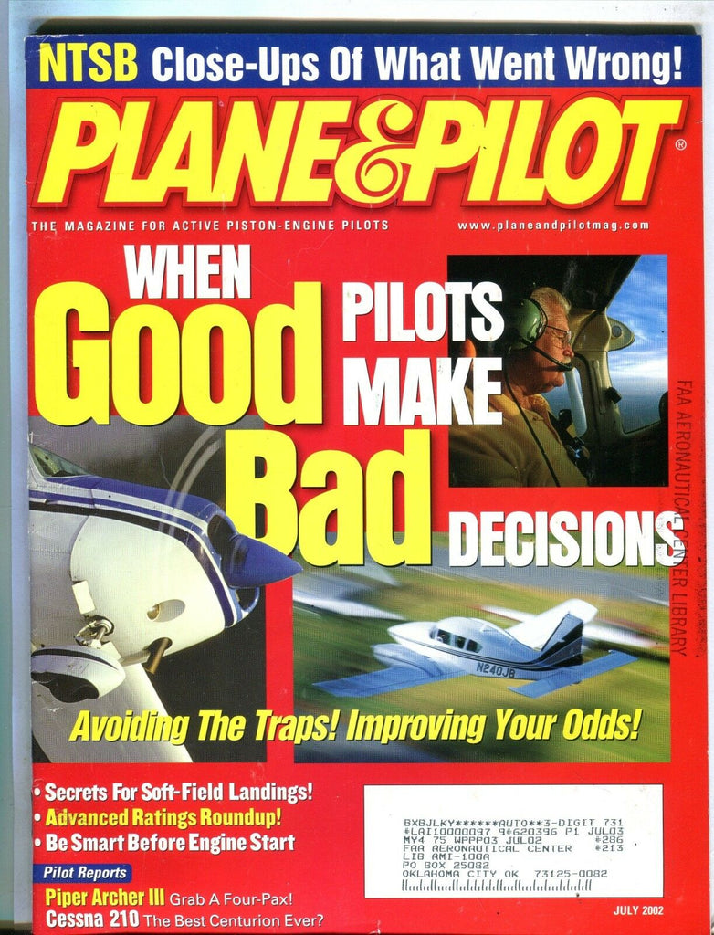 Plane & Pilot Magazine July 2002 Cessna 210 EX w/ML FAA Library 101916jhe