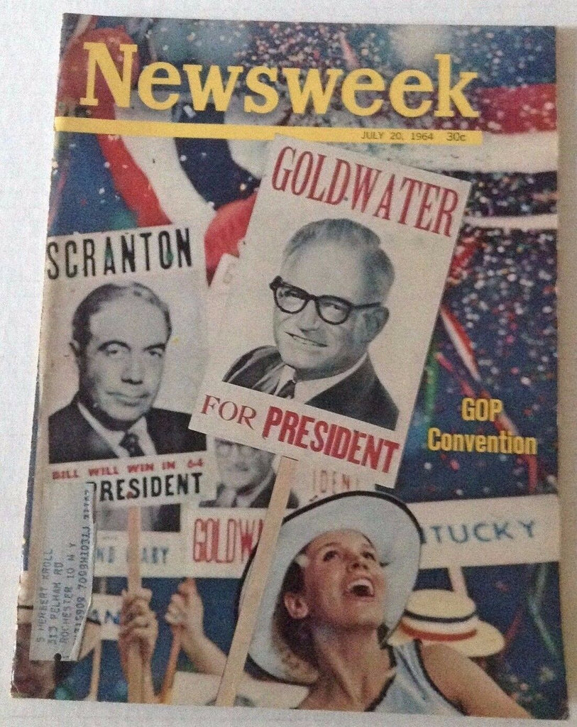 Newsweek Magazine Goldwater Scranton GOP Convention July 20, 1964 101216R