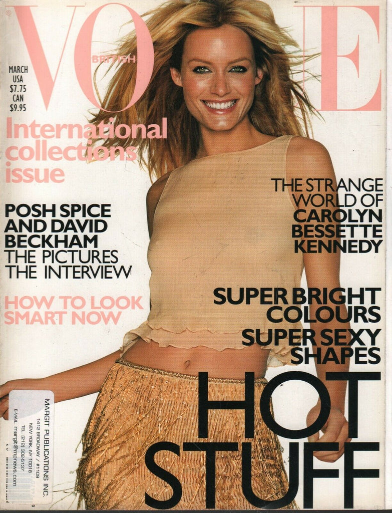 Vogue British Fashion Magazine March 1999 Carolyn Bassette Kennedy 101420ame