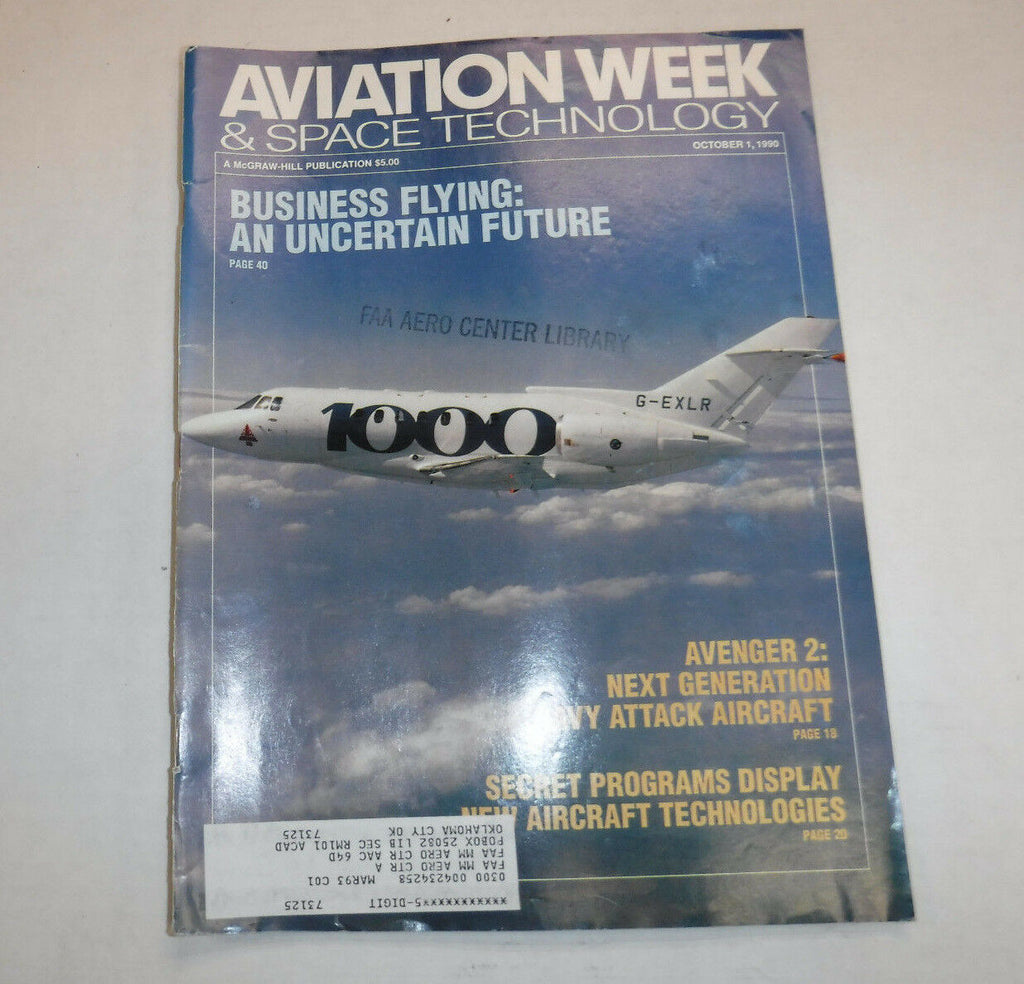 Aviation Week Magazine Avenger 2 Business Flying October 1, 1990 FAA 110216R