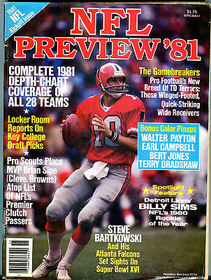 NFL Preview '81 1981 NFL Kickoff Issue Steve Bartkowski Falcons VGEX 010516jhe2