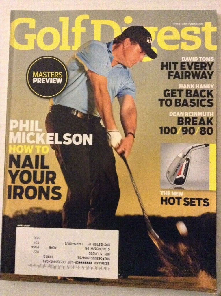 Golf Digest Magazine Phil Mickelson David Toms Hank Haney April 2010 031819nonrh