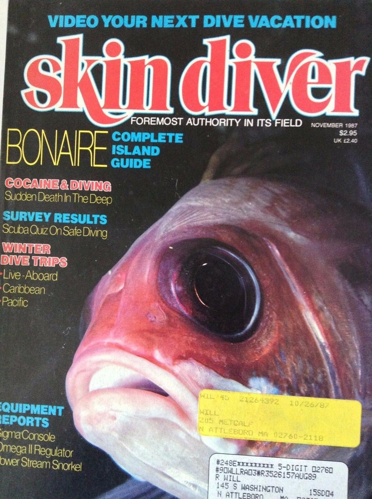 Skin Diver Magazine Bonaire Island Guide November 1987 090717nonrh