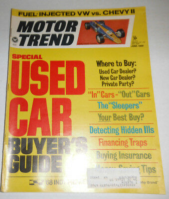 Motor Trend Magazine '68 Indy Preview Fuel Injected VW June 1968 081114R