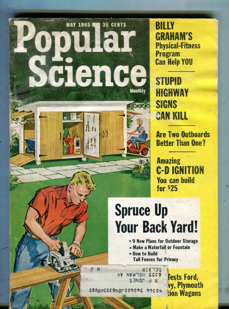 Popular Science Magazine May 1965 Back Yard Billy Graham 062317nonjhe