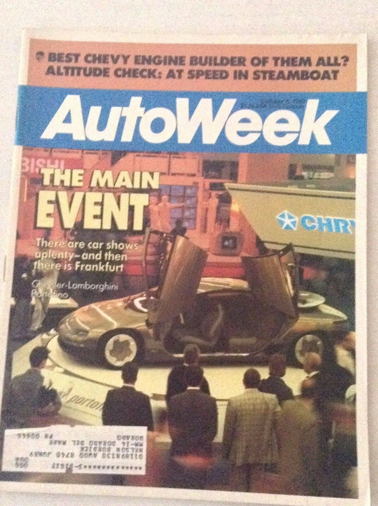 Autoweek Magazine Chrysler Lamborghini Portofino October 5, 1987 011717RH