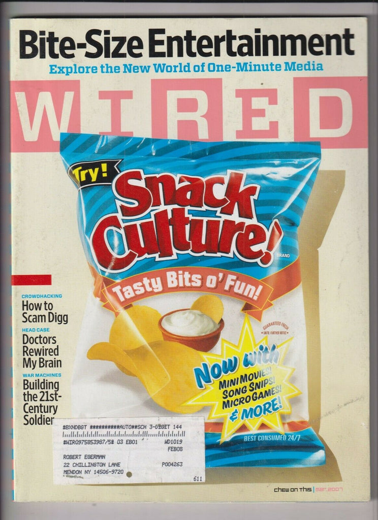 Wired Mag Snak Culture & 21st Century Soldiers March 2007 111219nonr