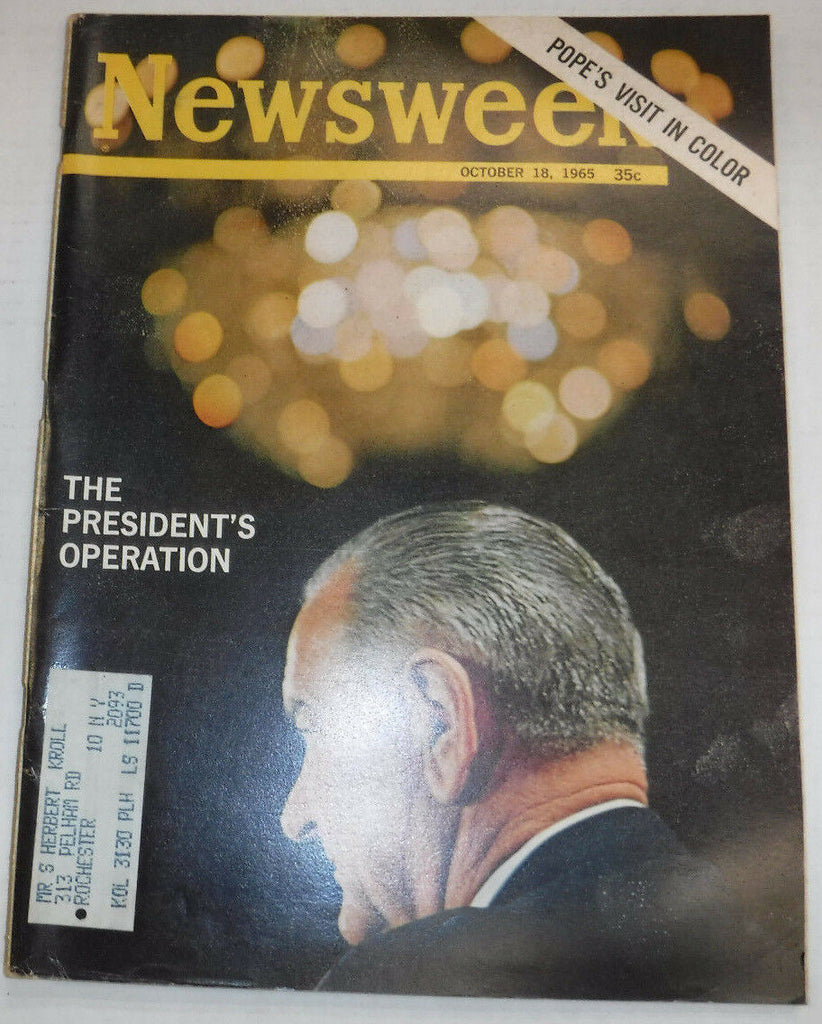 Newsweek Magazine Gerald Ford Pope's Visit October 18, 1965 101116R