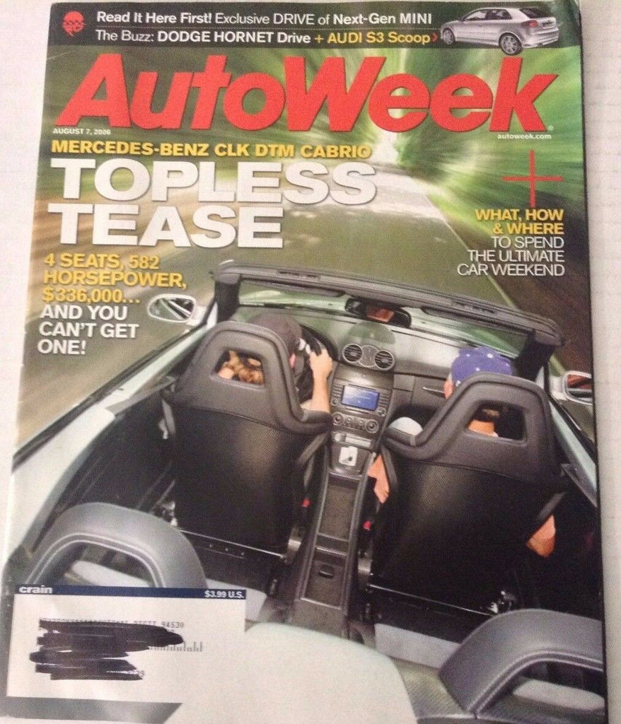 AutoWeek Magazine Mercedes-Benz CLK DTM August 7, 2006 080317nonrh