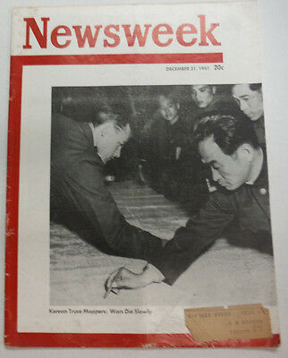 Newsweek Magazine Korean Truce Mappers Wars Die Slowly December 1951 050815R