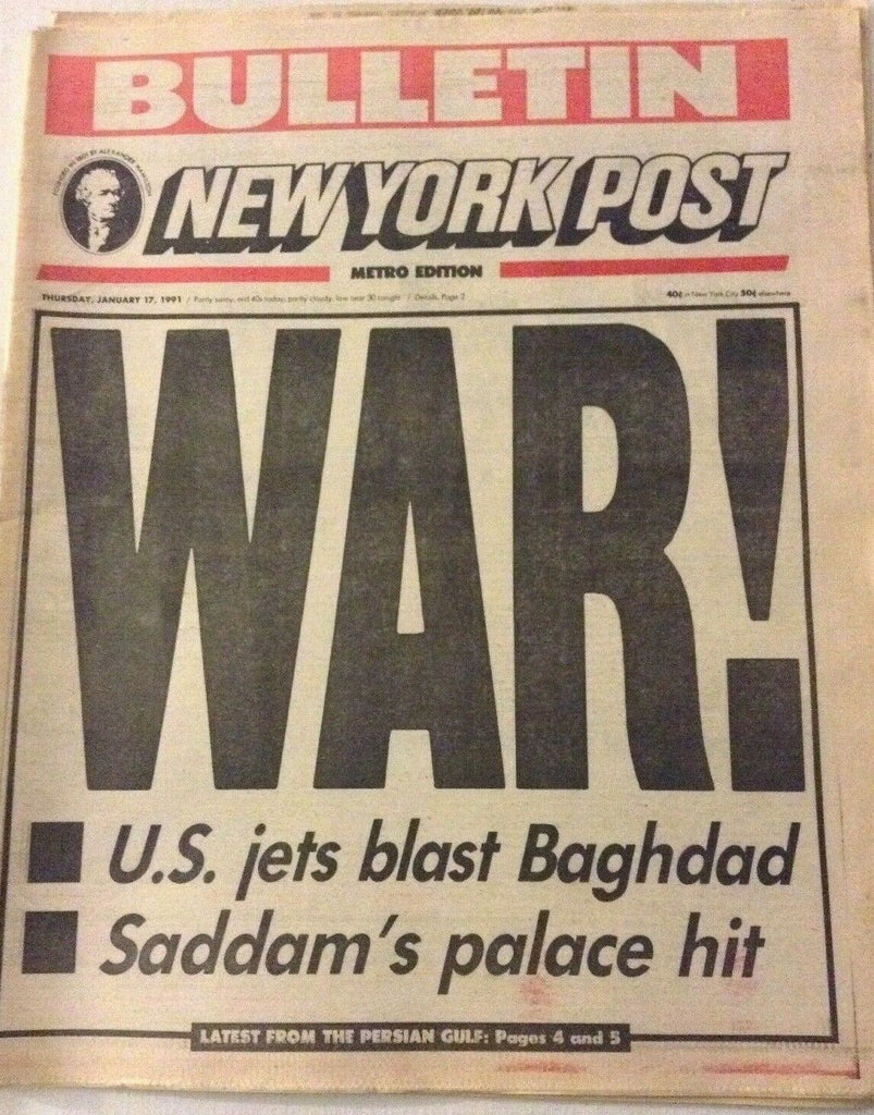 New York Post Magazine US Jets Blast Baghdad January 17, 1991 041819nonrh