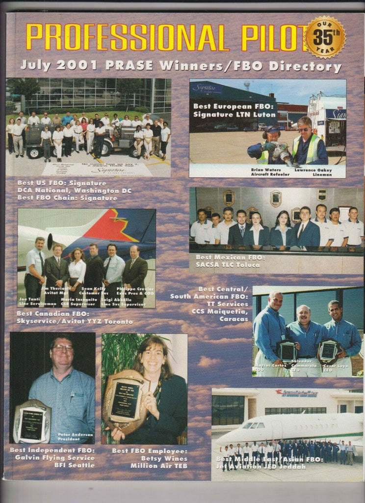 Professional Pilot Mag FBO Directory & Survey Awards July 2001 040720nonrh