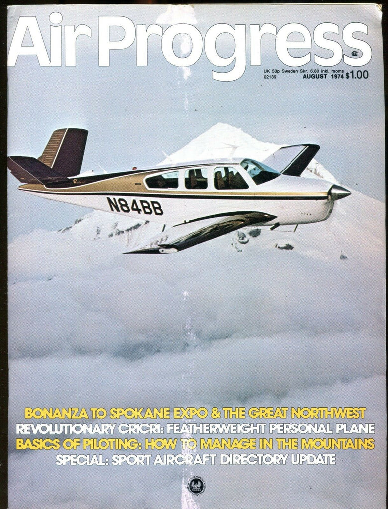 Air Progress Magazine August 1974 Bonanza EX No ML 120216jhe