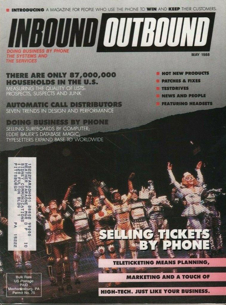 Inbound Outbound May 1988 PREMIERE ISSUE Business By phone Magazine 060419DBE