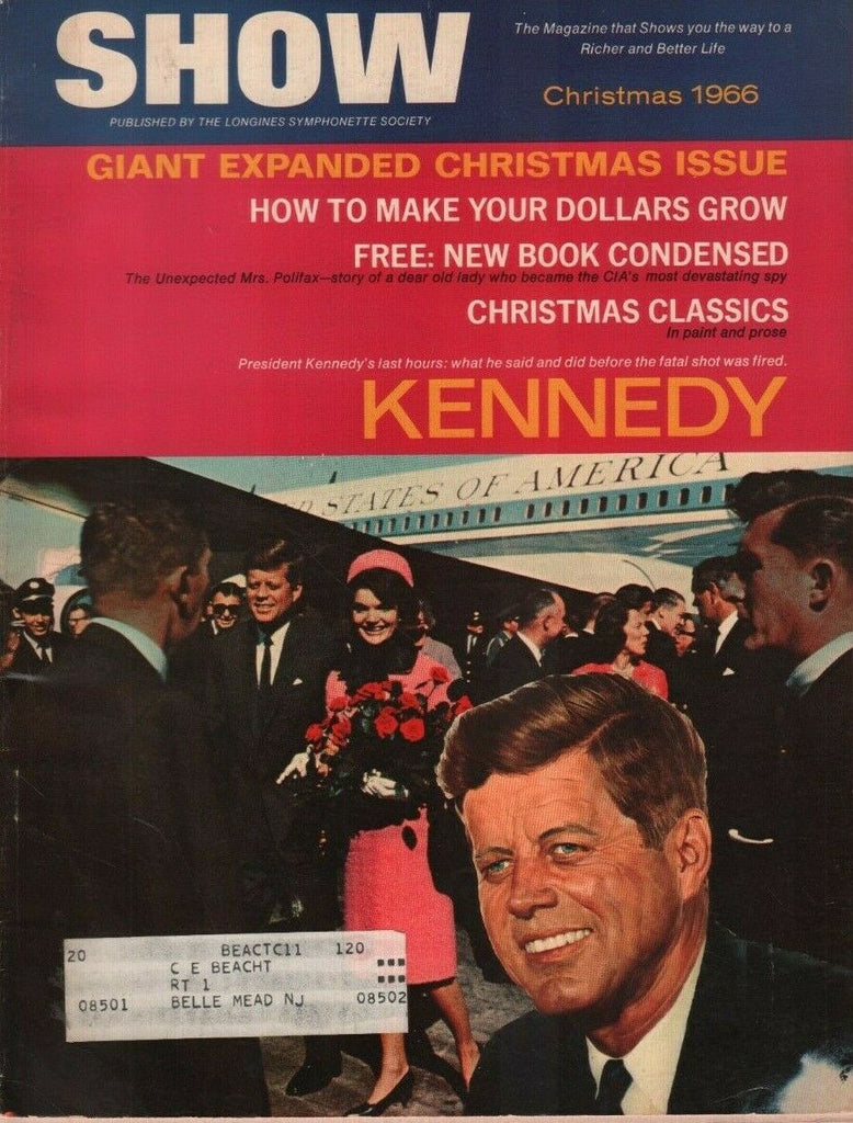 Show Magazine Christmas 1966 John F Kennedy Last Hours w/ML 061919DBE