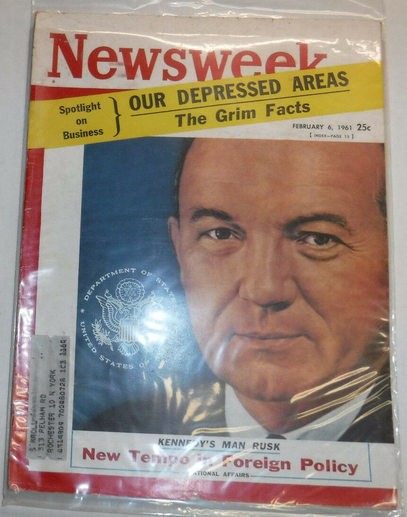 Newsweek Magazine Kennedy's Man Rusk February 6, 1961 100316R2