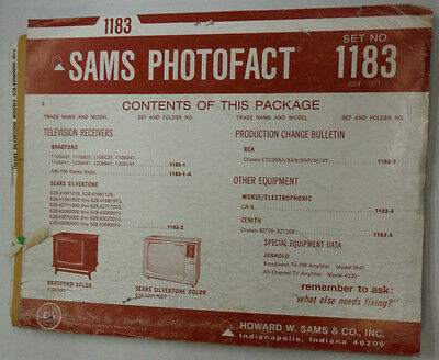 Sams Photofact Magazine Bradford Silvertone & RCA July 1971 No.1183 030315r