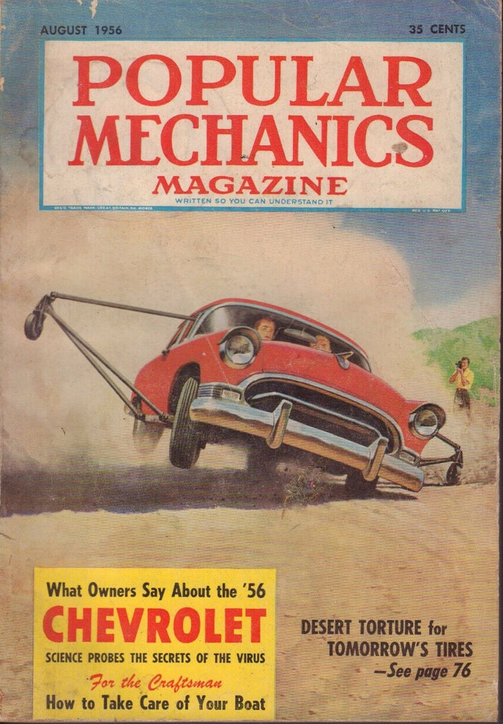Popular Mechanics Magazine August 1956 '56 Chevrolet 090117nonjhe