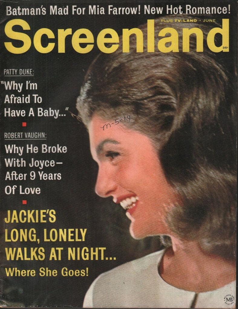 Screenland June 1966 Jackie Kennedy Patty Duke Robert Vaughn 072219AME