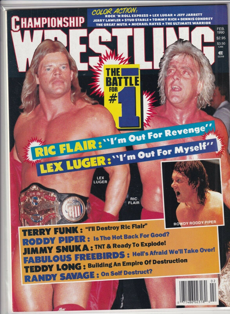 Championship Wrestling Ric Flair Lex Luger Terry Funk February 1990 091719nonr