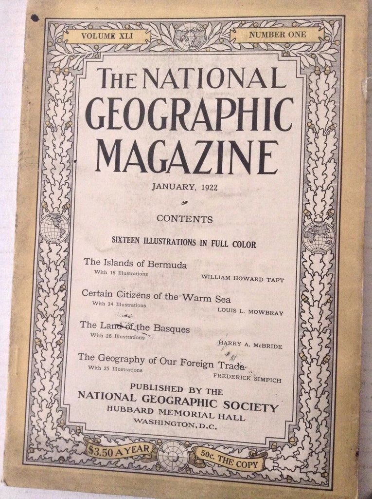 National Geographic Magazine Islands Of Bermuda NO MAP January 1922 081517nonrh