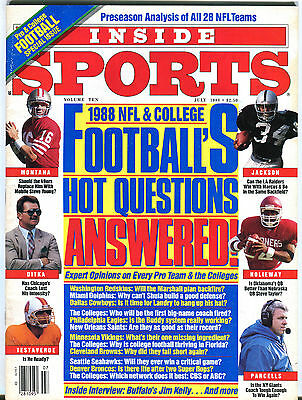 Inside Sports Magazine July 1988 NFL & College Football EX 010516jhe2