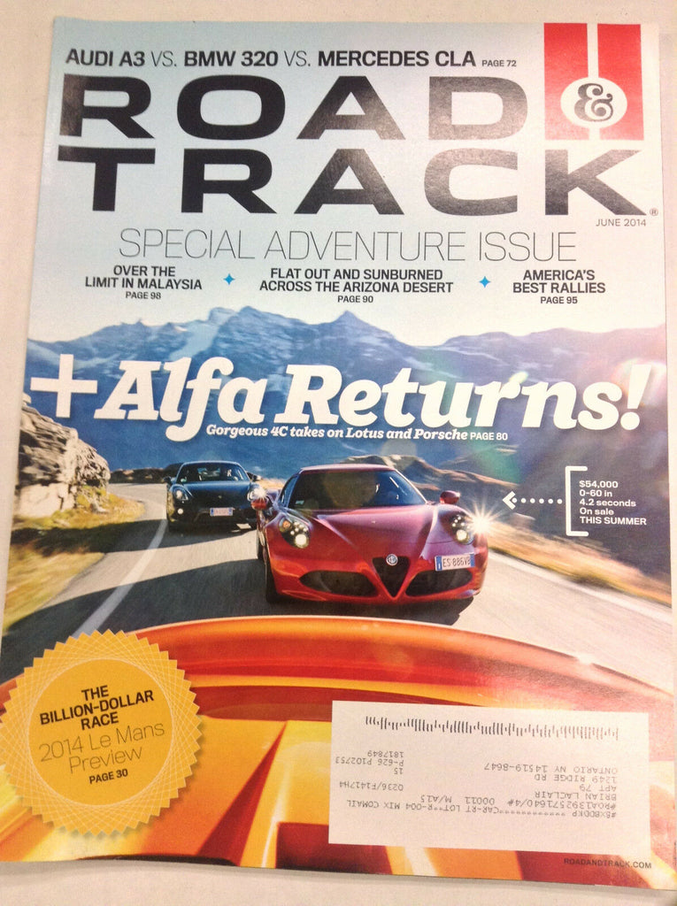 Road & Track Magazine Alfa Romeo 4c Vs Porsche Cayman June 2014 050217nonrh