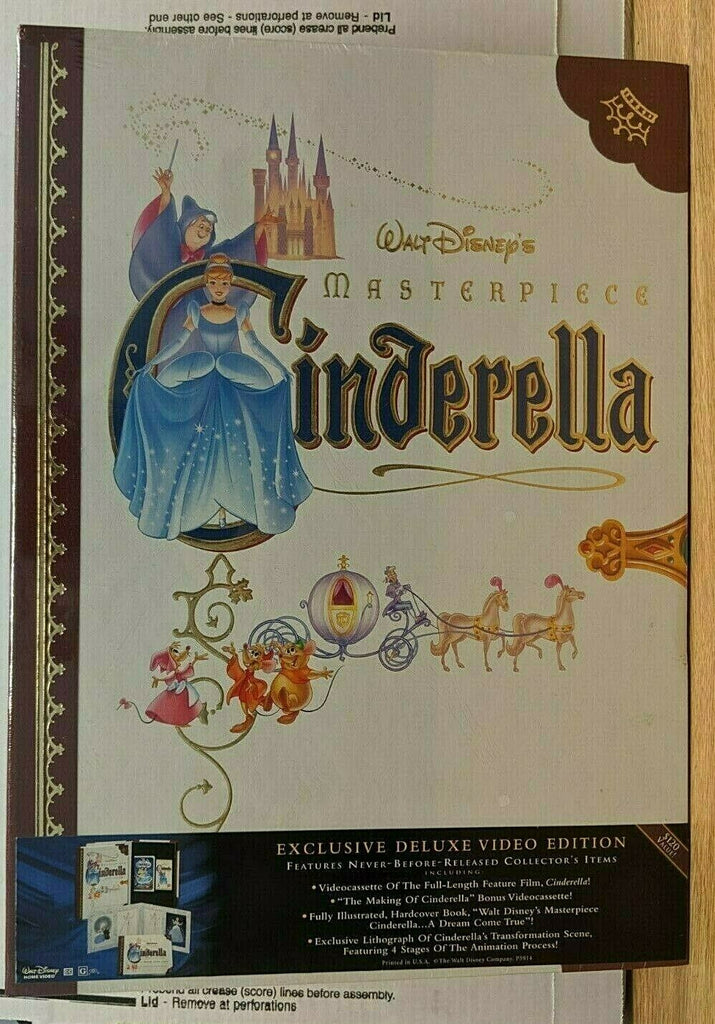 Walt Disney Masterpiece Cinderella Exclusive Deluxe Video Edition Box VHS NEW
